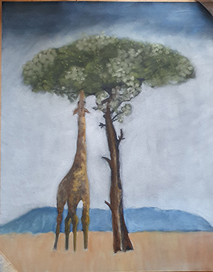 Giraffe Drawing in Pastels