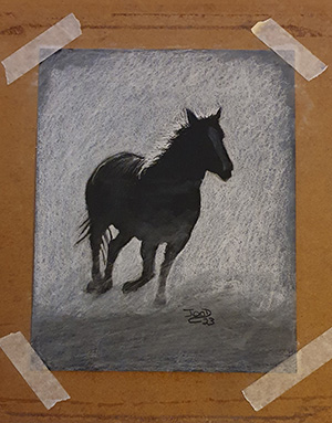 Black & White Horse Step 9