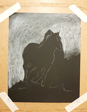 Black & White Horse Step 2